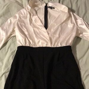 White and black romper